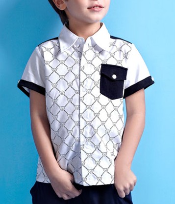 Boy shirt white black color - Click Image to Close